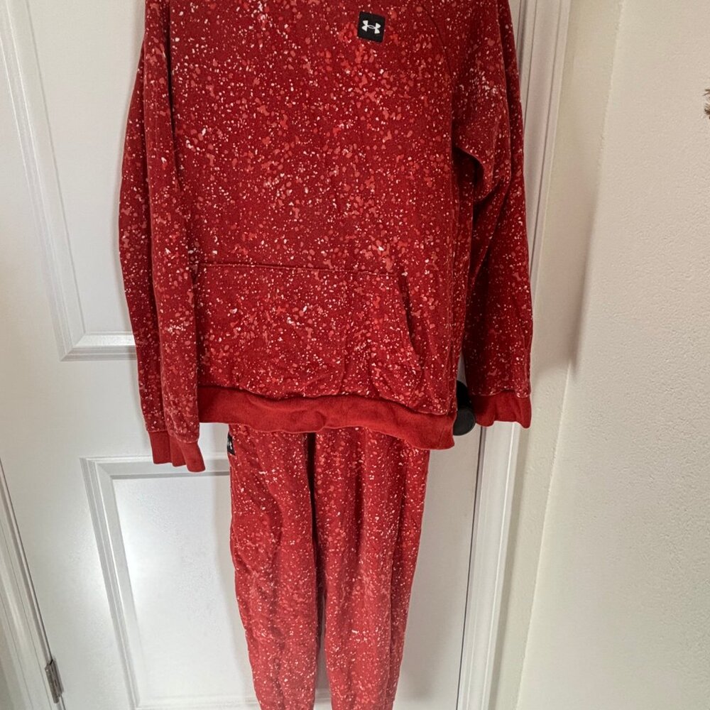 Under Armour red hoodie and sweatpants